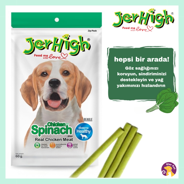 Jerhigh Ispanak ve Tavuk Köpek Ödül Maması