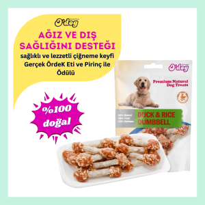 O Dog Gerçek Ördek Eti Ve Pirinç Ile Sağlıklı, Lezzetli Ve Eğlenceli Köpek Ödülü (100 GR)