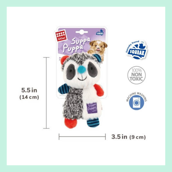 Gigwi Suppa Puppa Rakun Köpek Oyuncağı – Küçük Irklar İçin Yumuşak ve Sesli Sevimli Arkadaş