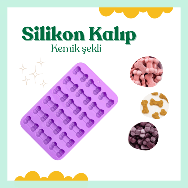 Silikon Kalıp – Gözlü Kemik Şekilli, Pasta ve Ödül Maması Yapımı İçin (1 Adet)