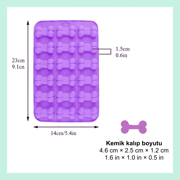 18 Gözlü kemik Şekilli Kalıp - Pasta ve Ödül Maması Yapımı İçin