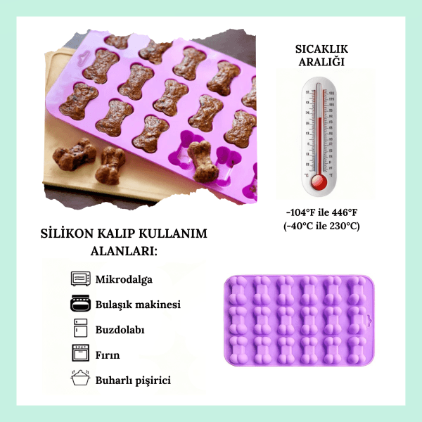 18 Gözlü kemik Şekilli Kalıp - Pasta ve Ödül Maması Yapımı İçin