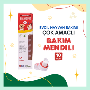 popitclean Evcil Hayvan Kedi & Köpek Çok Amaçlı Bakım ve Temizleme Mendili