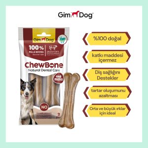 GimDog Chew Bones Press Köpek Çiğneme Kemiği 5,5" 120 gr 2'li – Doğal ve Lezzetli Çiğneme Keyfi