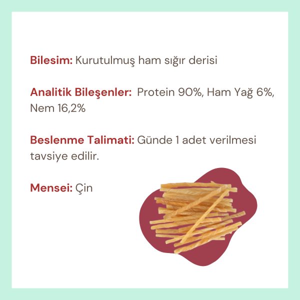 GimDog Rawhide Sticks Burgu Köpek Çiğneme Kemiği 5" 9-10 mm 80 gr