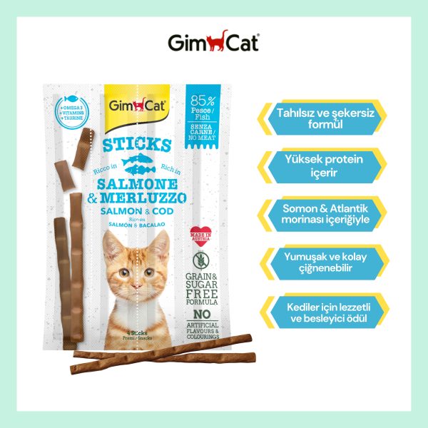 GimCat Somon ve Morina Kedi Ödül Çubuğu 4’lü (20g)