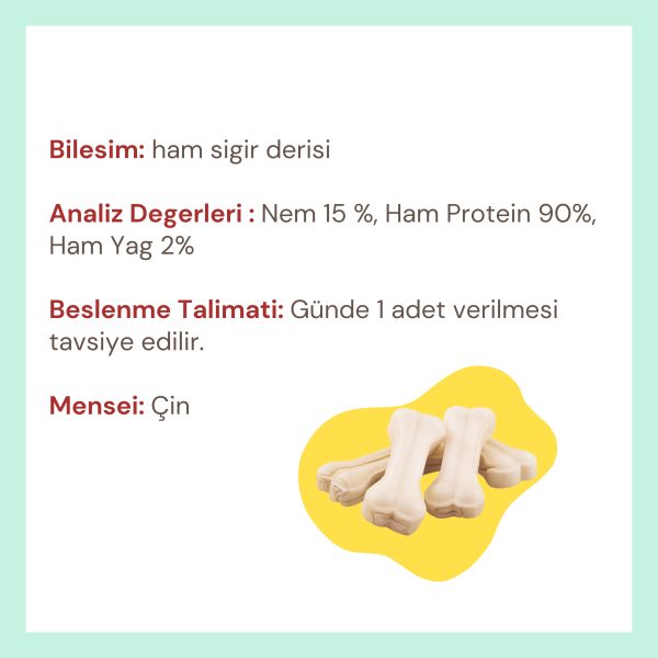 GimDog Mordimi Press Kemik 2" 25'li White 200 gr – Doğal Köpek Çiğneme Kemiği