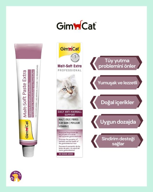 GimCat Malt Soft Extra Kedi Macunu 20 gr – Tüy Yumağı Önleyici ve Sindirim Destekleyici