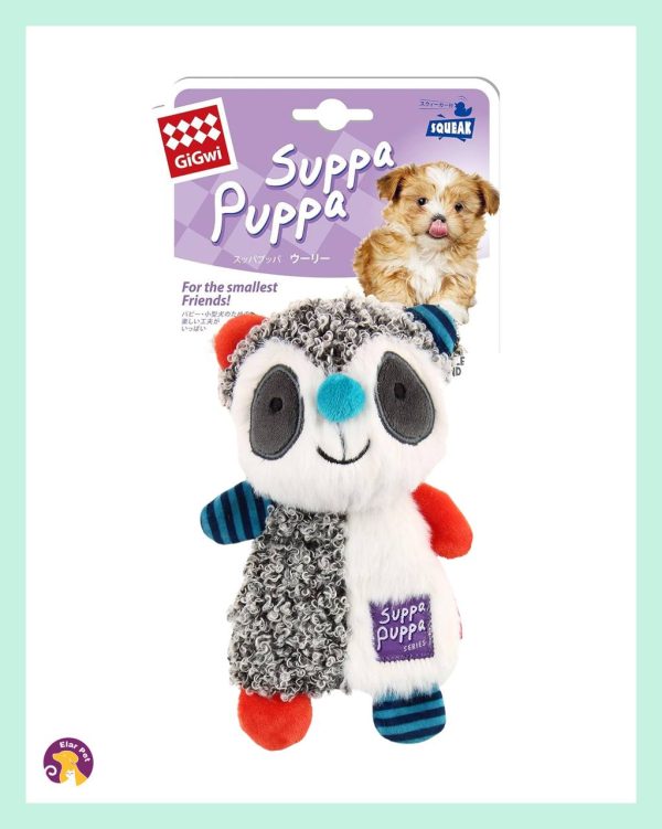 Gigwi Suppa Puppa Rakun Köpek Oyuncağı – Küçük Irklar İçin Yumuşak ve Sesli Sevimli Arkadaş