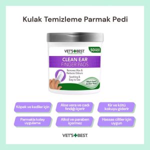 Vet’s Best Kulak Temizleme Parmak Pedi – Köpek ve Kediler İçin Hijyenik Kulak Bakımı