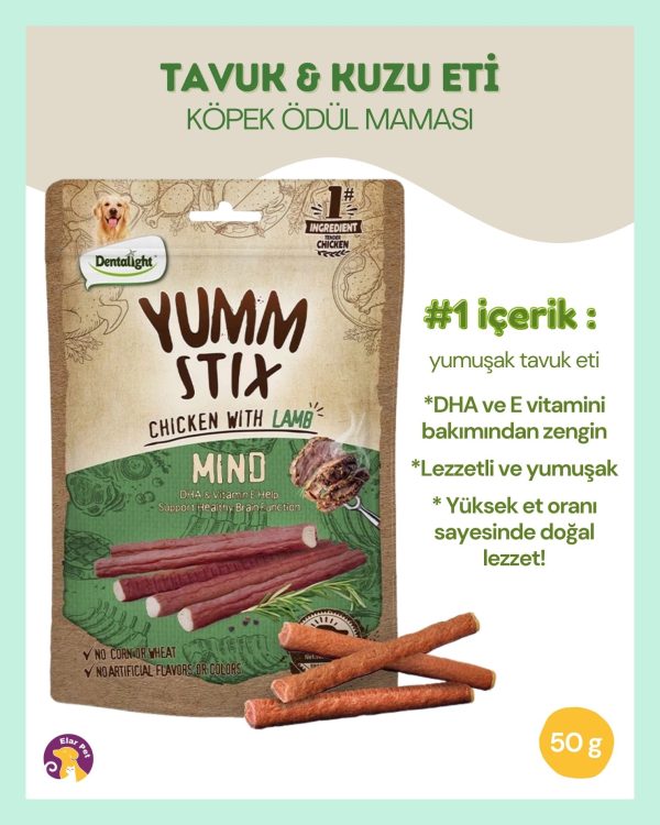 Dentalight Yumm Stix Tavuk ve Kuzu Etli Köpek Ödül Maması (50g) Dentalight Yumm Stix Tavuk ve Kuzu Etli Köpek Ödül Maması (50g)