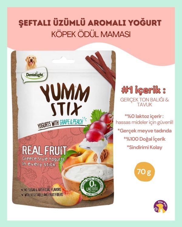 Dentalight Yumm Stix Köpel Ödül Üzüm ve Şeftalili (70g)