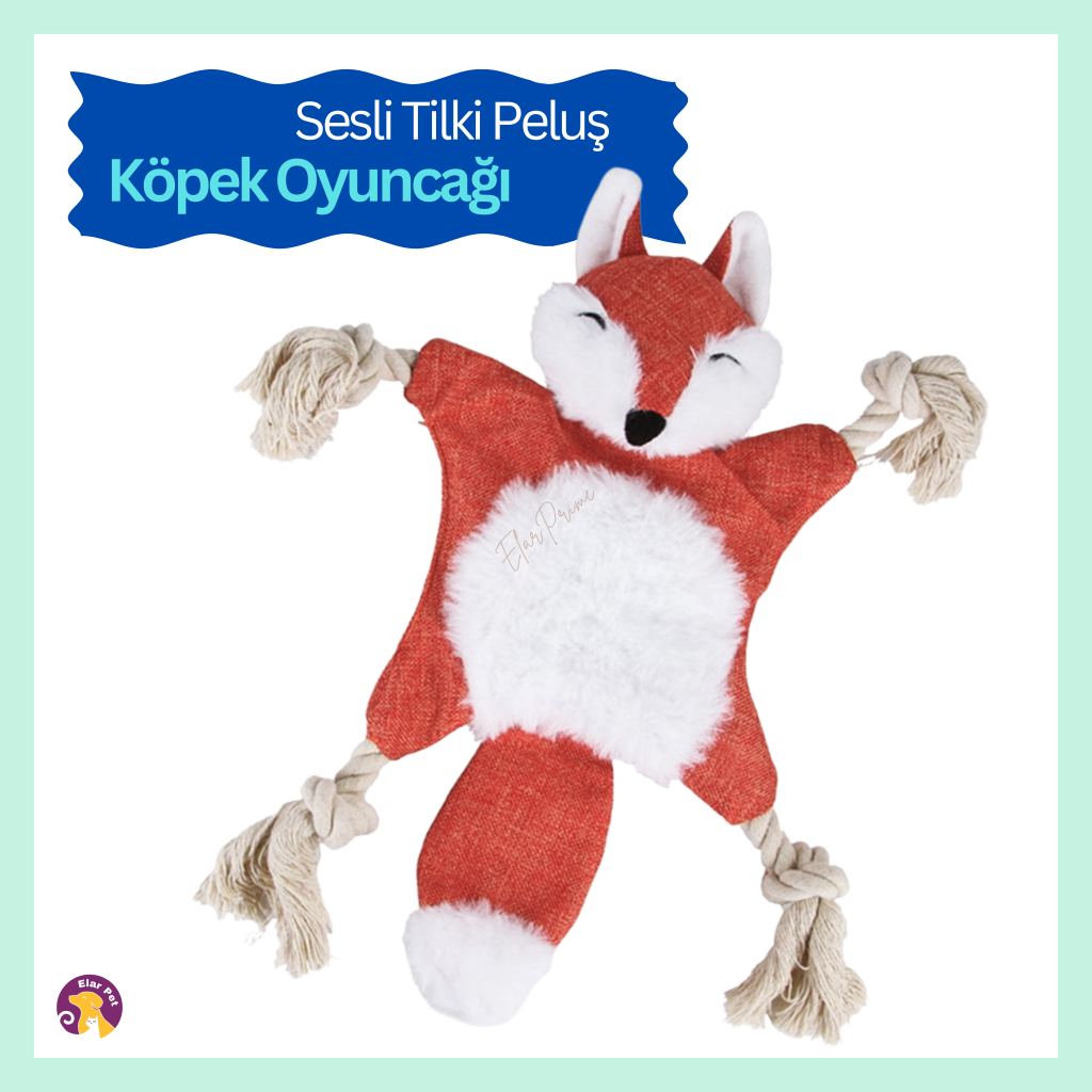 Sesli Tilki Şekilli Köpek ve Kedi Oyuncağı