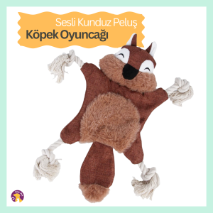 Nunbell Sesli Tilki İpli Köpek ve kedi Oyuncağı