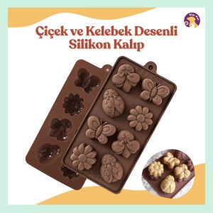 Tekli Silikon Kalıp – Kelebek, Uğur Böceği ve Çiçek Figürleri ile Köpek ve Kedi Ödülü Maması Yapımı