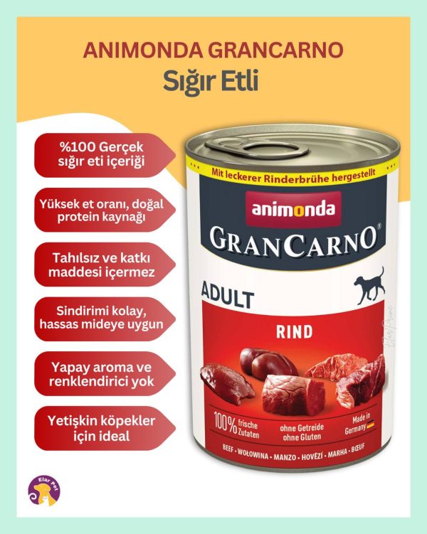 Animonda GranCarno Sığır Etli Köpek Konservesi 400 gr