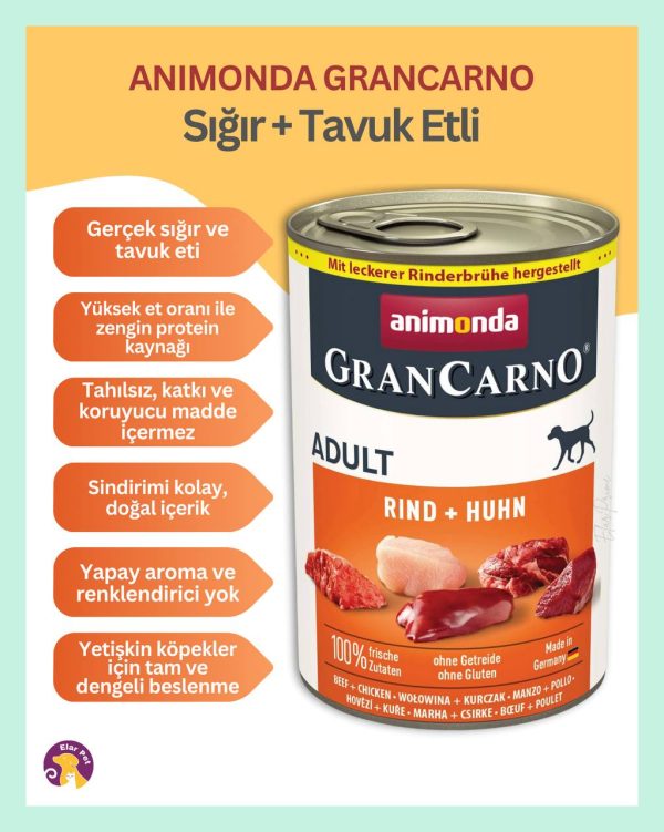 Animonda GranCarno Sığır ve Tavuk Etli Köpek Konservesi