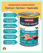 Animonda GranCarno Domuz & Somon Etli, Ispanaklı Yetişkin Köpek Konservesi 400 gr