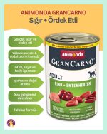 Animonda GranCarno Sığır Etli ve Ördekli Yetişkin Köpek Konservesi 400 gr