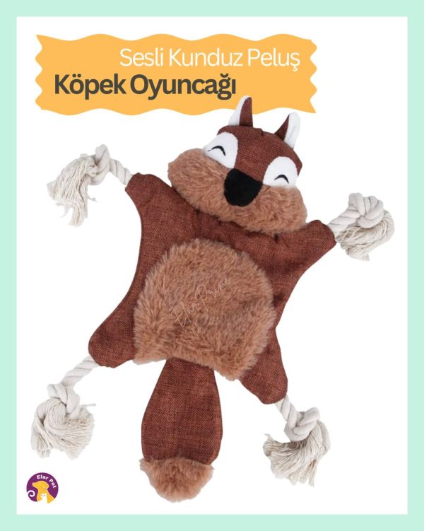 Nanbell Sesli Tilki İpli Köpek ve kedi Oyuncağı