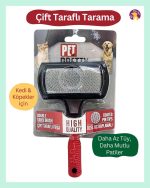 Pet Pretty Çift Taraflı Kedi Köpek Fırça Tarak