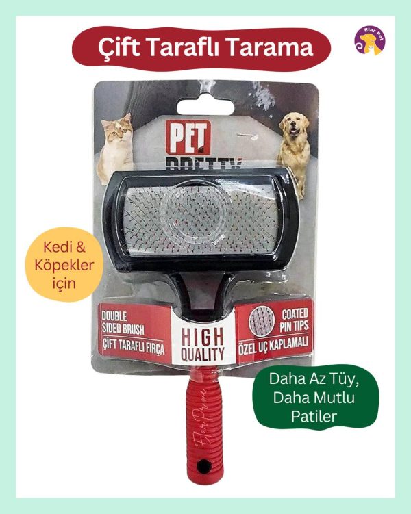 Pet Pretty Çift Taraflı Kedi Köpek Fırça Tarak