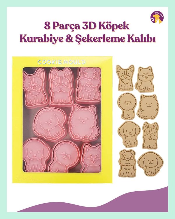 IMG_2758 Elar Aksesuar 8 Adet Piston Damgalı Yavru Köpek Kurabiye Kalıbı