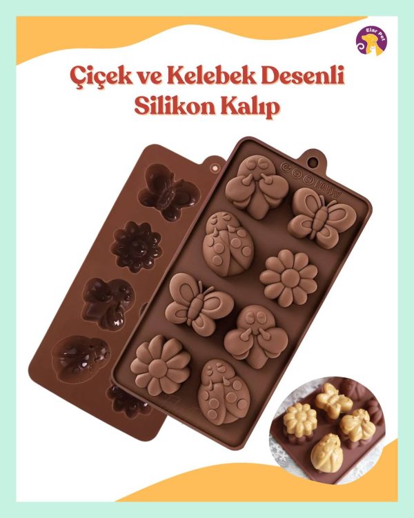 IMG_2760 Tekli Silikon Kalıp – Kelebek, Uğur Böceği ve Çiçek Figürleri ile Köpek ve Kedi Ödülü Maması Yapımı