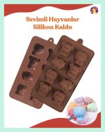 Tekli Silikon Kalıp – Sevimli Hayvan Figürleri ile Köpek ve Kedi Ödülü Maması Yapımı