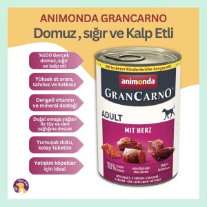 Animonda GranCarno Domuzlu ve Kalpli Yetişkin Köpek Konservesi 400gr