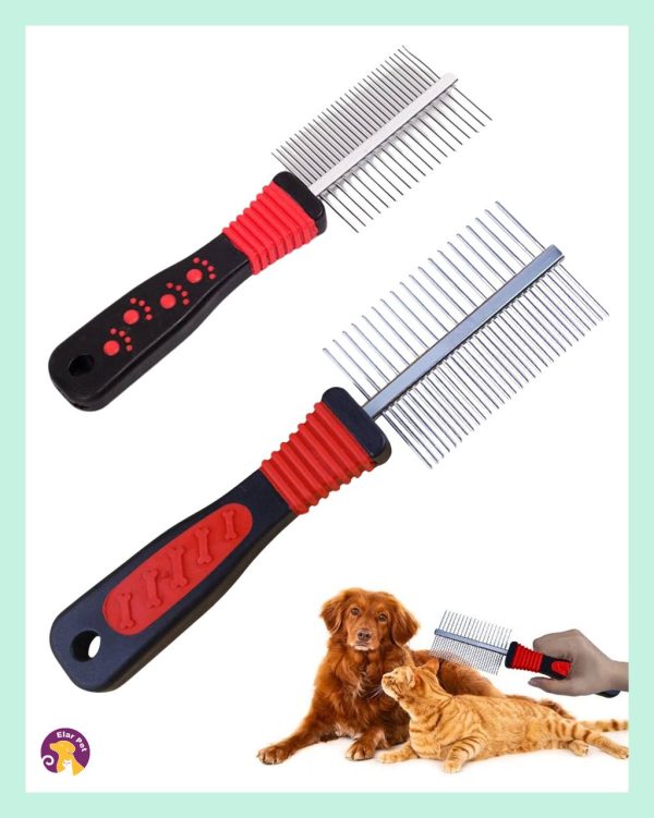 IMG_2676 Çift Taraflı Metal Kıtık Açıcı Kedi ve Köpek Tarağı