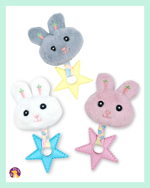 Kedi ve Köpekler İçin Yıldızlı Tavşan Dişlik (Gri) Kedi ve Köpekler İçin Yıldızlı Tavşan Dişlik (Gri)