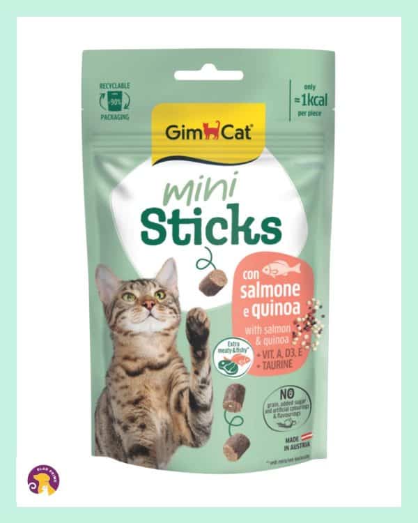 Gimcat Mini Sticks Somonlu & Kinoalı Kedi Ödül Çubukları 50 gr