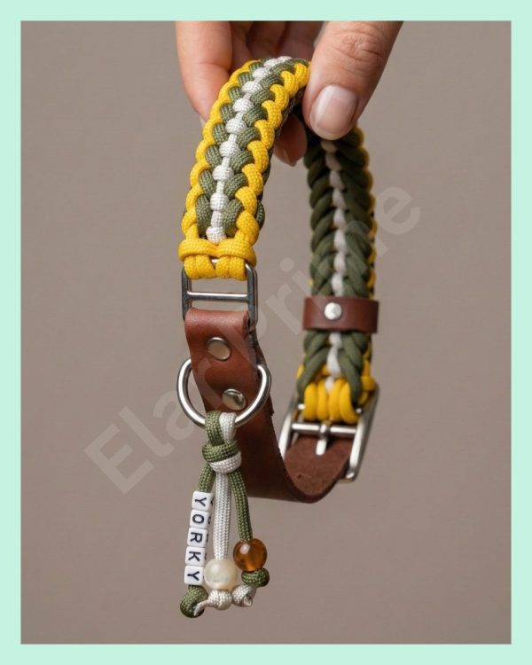 El Yapımı Deri ve Paracord Köpek Boyun Tasması – Örgü Strong 09