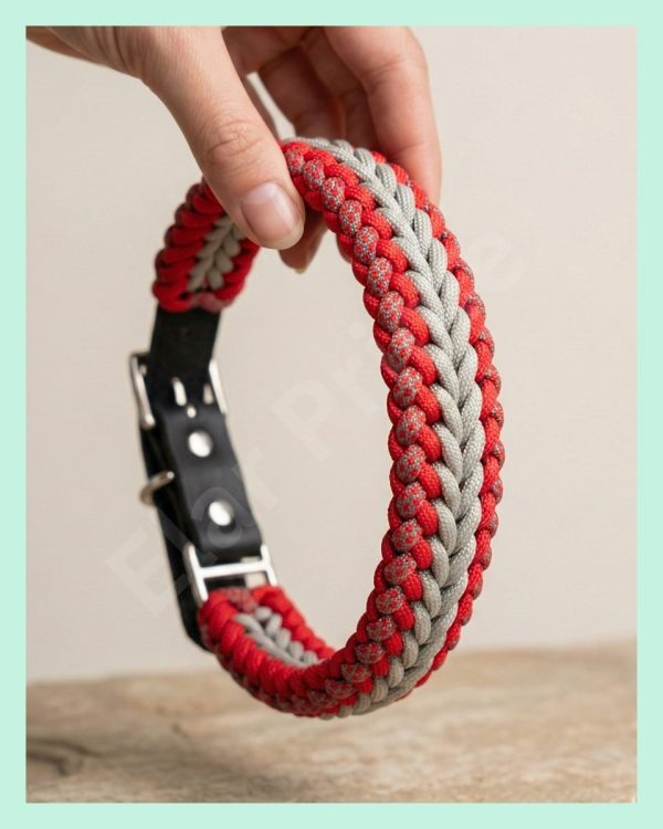 IMG_3299 el yapimi Deri ve Paracord Köpek Boyun Tasması – Örgü strong 01