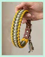 El Yapımı Deri ve Paracord Köpek Boyun Tasması El Yapımı Gerçek Deri ve Paracord Köpek Boyun Tasması