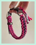 El yapımı Deri ve Paracord Köpek Boyun Tasması-örgü slim 01