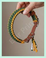 El Yapımı Paracord ve Deri Köpek Boyun Tasması – örgü slim 02