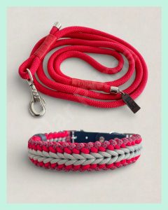 El yapımı Deri ve Paracord Köpek Tasması ve Kayış Seti – Örgü Strong 001