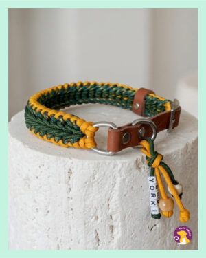 El Yapımı Paracord ve Deri Köpek Boyun Tasması – örgü slim 02