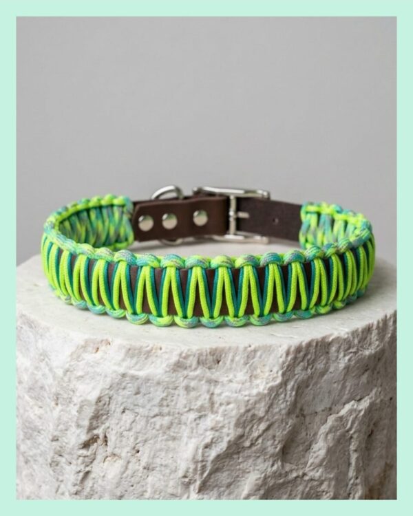 IMG_6169 El Yapımı Paracord ve Deri Köpek Boyun Tasması – DKT 03