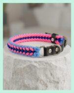 El Yapımı Gerçek Deri & Paracord Köpek Tasması - Örgü Strong 10