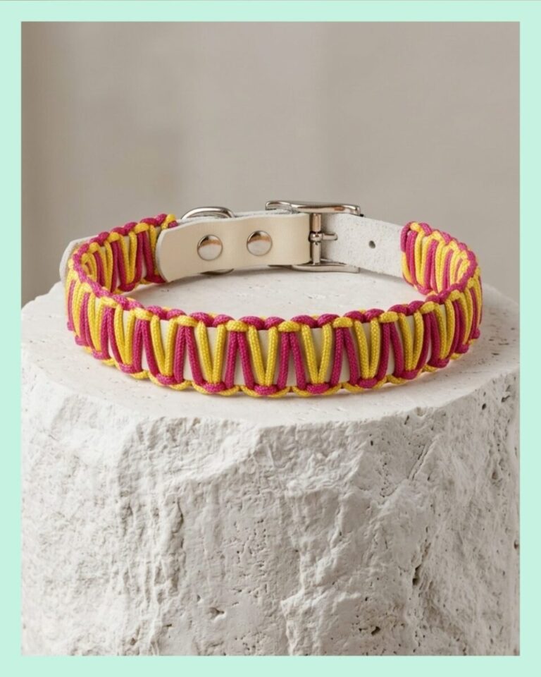 El Yapımı Paracord & Deri Köpek Boyun Tasması – Örgü Urban 12