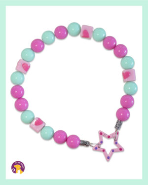 El Yapımı Mint Candy Boncuklu Köpek Kolyesi – DBF03