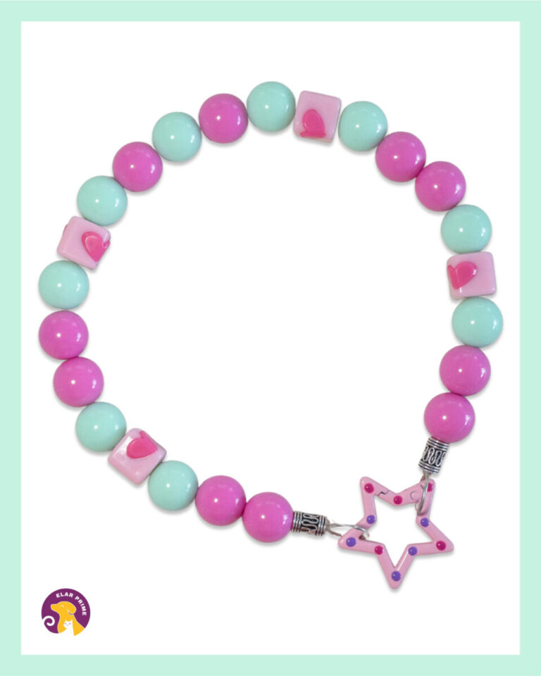 El Yapımı Mint Candy Boncuklu Köpek Kolyesi – DBF04