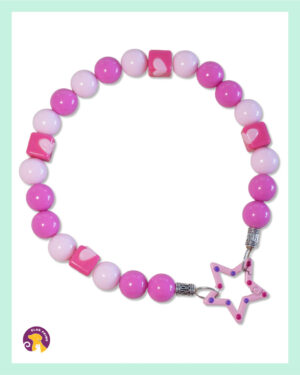 El Yapımı Pink Dream Boncuklu Köpek Kolyesi – DBF01