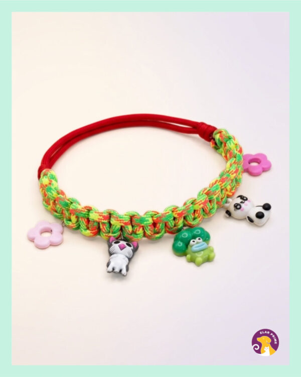 El Yapımı Ayarlanabilir Charm Pati Köpek Kolyesi - DFk03